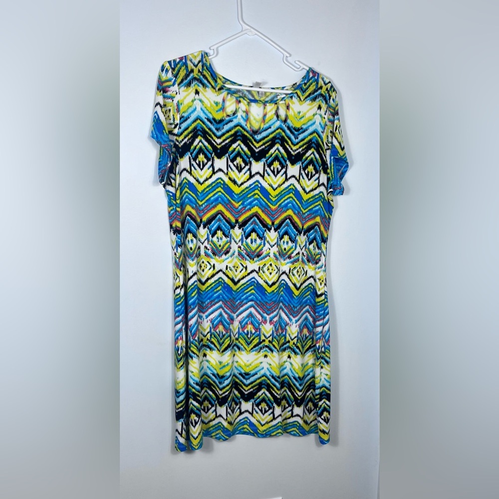 Madison Plus Size Chevron Short Dress EXC
